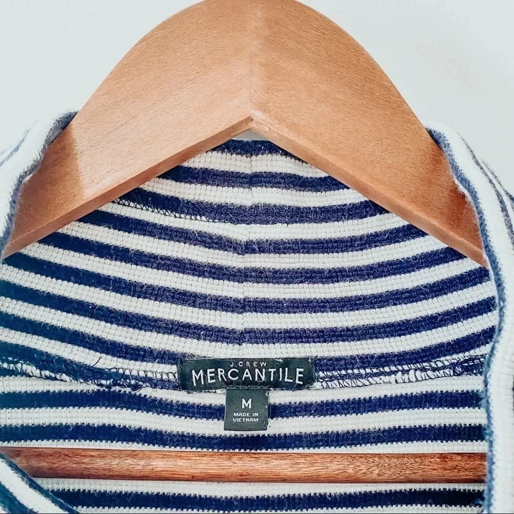 J. Crew Mercantile Striped Funnel Neck Sweatshirt